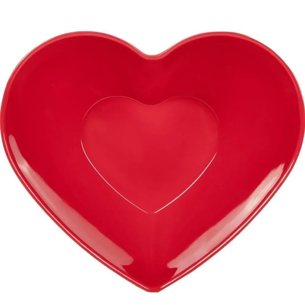 Valentine’s Melamine Heart-Shaped Red Serving Bowl!